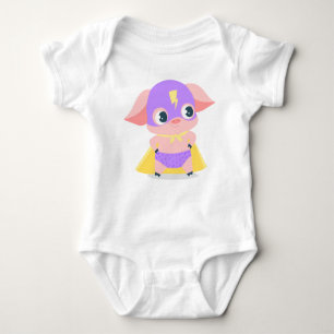 Superhero Pig Baby Sleeper Bodysuit