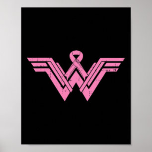 Superhero Pink Ribbon Breast Cancer Awareness Mum Poster