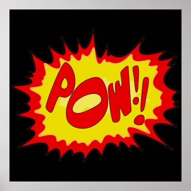 Superhero Pow Sound Effect Comic Noises and Sounds Poster (Front)