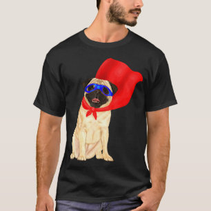 Superhero Pug Cute Super Hero Dog In A Cape T-Shirt