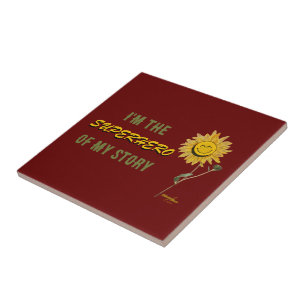 Superhero Red Ceramic Tile by Poet Adiela Akoo