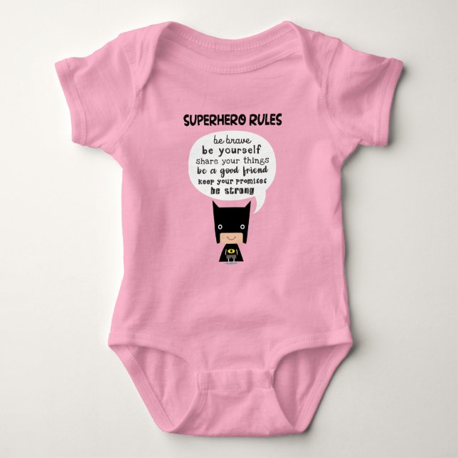 Superhero Rules Baby Bodysuit (Front)