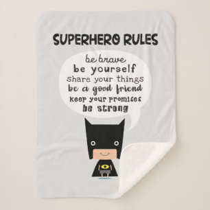 Superhero Rules Sherpa Blanket