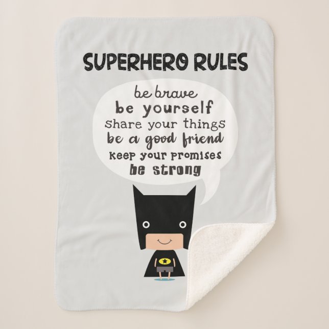 Superhero Rules Sherpa Blanket (Front)