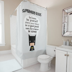 Superhero Rules Shower Curtain