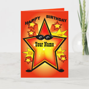 Superhero Star Happy Birthday Card
