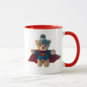 Superhero stuffed bear with cap. mug