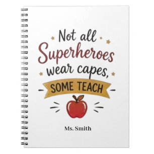 Superhero Teacher Personalised Notebook