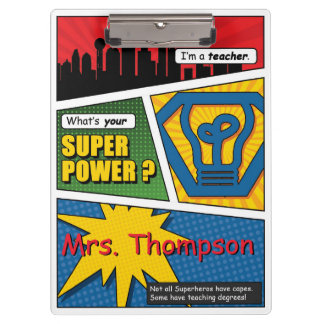 Superhero Teachers Clipboard