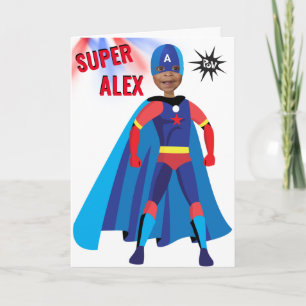 Superhero USA Stunning Boy Amazing Fab Birthday Card