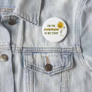 Superhero White Button by Poet Adiela Akoo