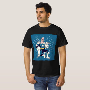 Superhero with His Cat T-Shirt