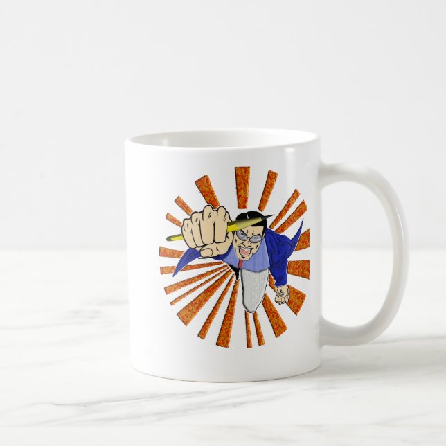 Superhero with Pencil Coffee Mug (Right)