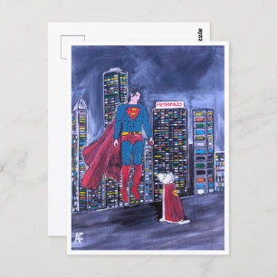 Superheroes Best Friend Painting by Alfred Fox Postcard
