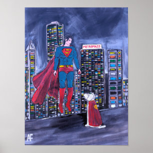 Superheroes Best Friend Painting by Alfred Fox Poster