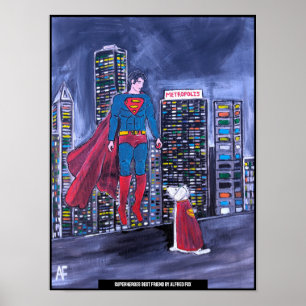 Superheroes Best Friend Painting by Alfred Fox Poster