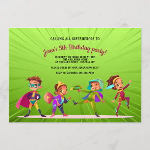 Superheroes Birthday Party Invitation