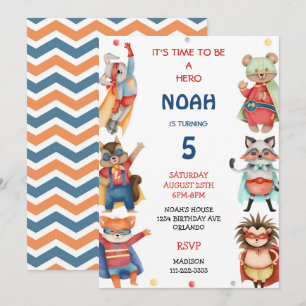 Superheroes Boys Birthday Party Invitation