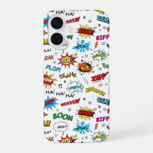 Superheroes Comics Pattern iPhone 16 Case