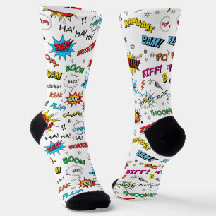Superheroes Comics Pattern Socks