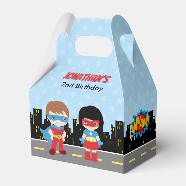 Superheroes Favour Box (Kids Birthday Party Favour (Back Side)