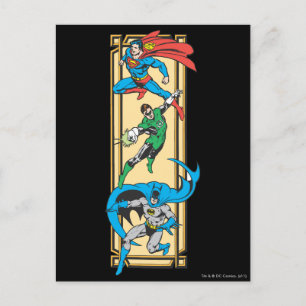 Superheroes In Action Postcard