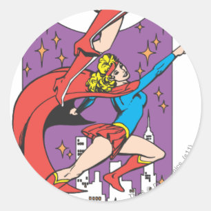 Superheroines In Action Classic Round Sticker