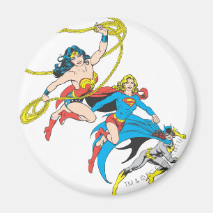Superheroines Leap Magnet