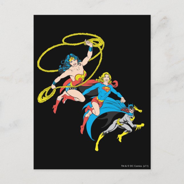 Superheroines Leap Postcard (Front)