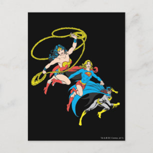 Superheroines Leap Postcard