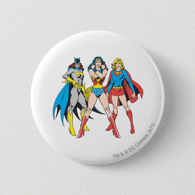 Superheroines Pose 6 Cm Round Badge (Front)