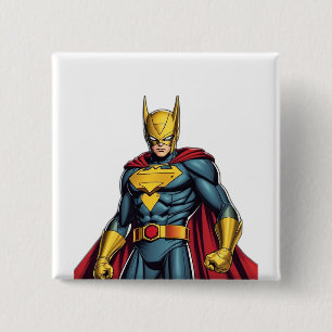 Superheros 15 cm square badge