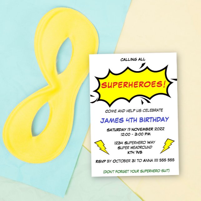 Superheros Party Happy Birthday Invitation (Creator Uploaded)