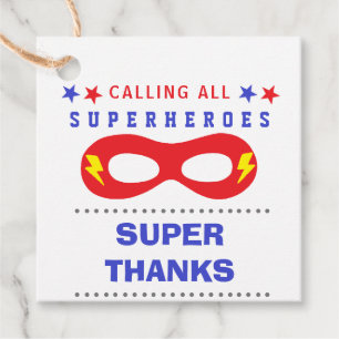 Superheros Party Super thank you Favour Tags