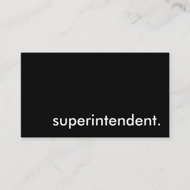 superintendent. business card (Front)