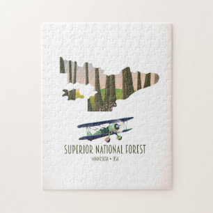Superior national forest Minnesota vintage map Jigsaw Puzzle
