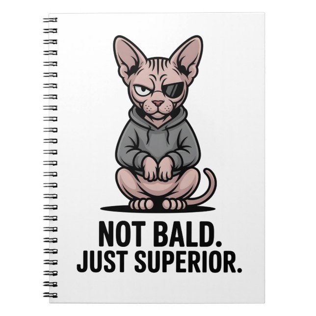 Superior Sphynx Cat Attitude Illustration Notebook (Front)