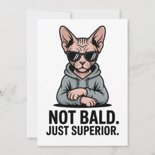 Superior Sphynx Cat Sarcastic Attitude Art Holiday Card