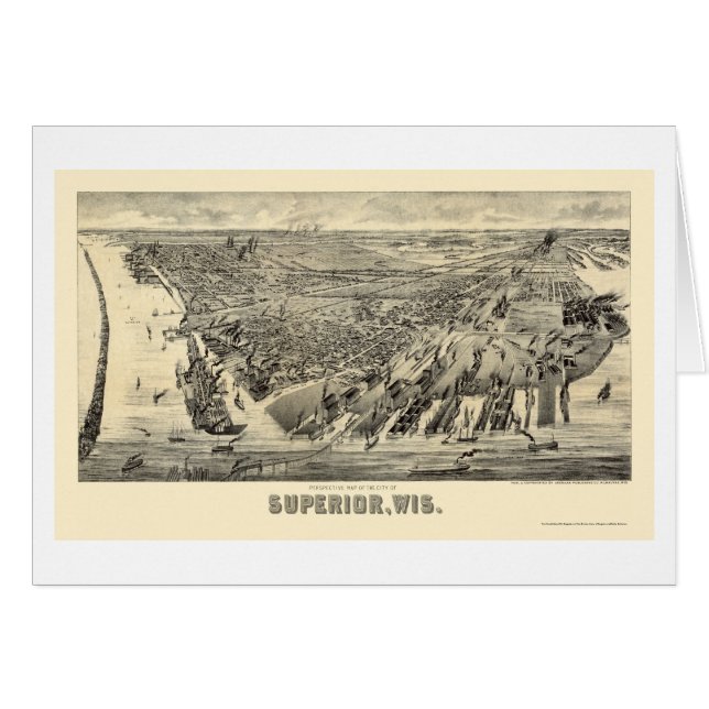 Superior, WI Panoramic Map - 1890 (Front Horizontal)