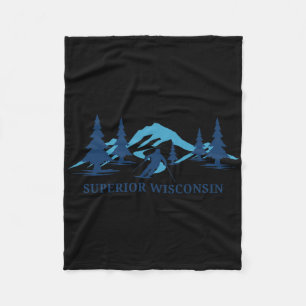 Superior Wisconsin Ski Resort Skiing Skier  Fleece Blanket