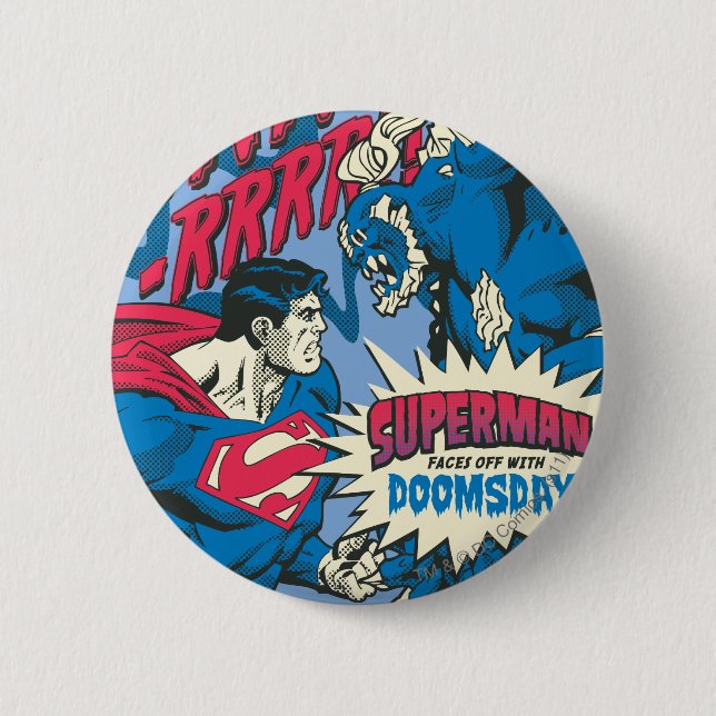 Superman 13 6 cm round badge (Front)