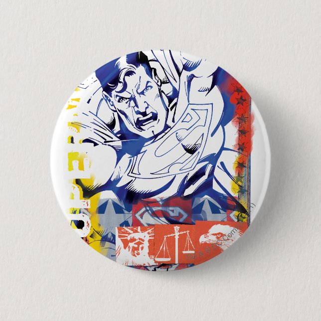 Superman 43 6 cm round badge (Front)
