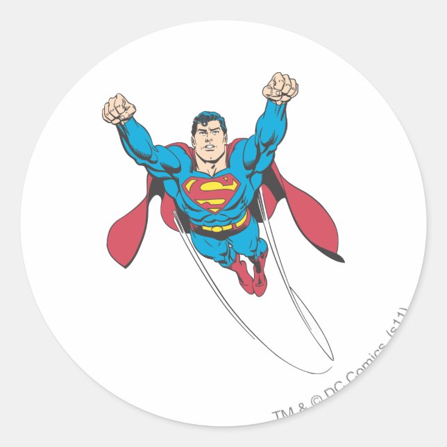 Superman 65 classic round sticker (Front)
