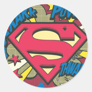 Superman 66 classic round sticker