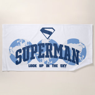Superman Across the Globe Beach Towel