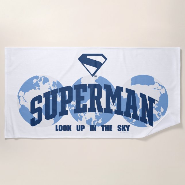 Superman Across the Globe Beach Towel (Front)
