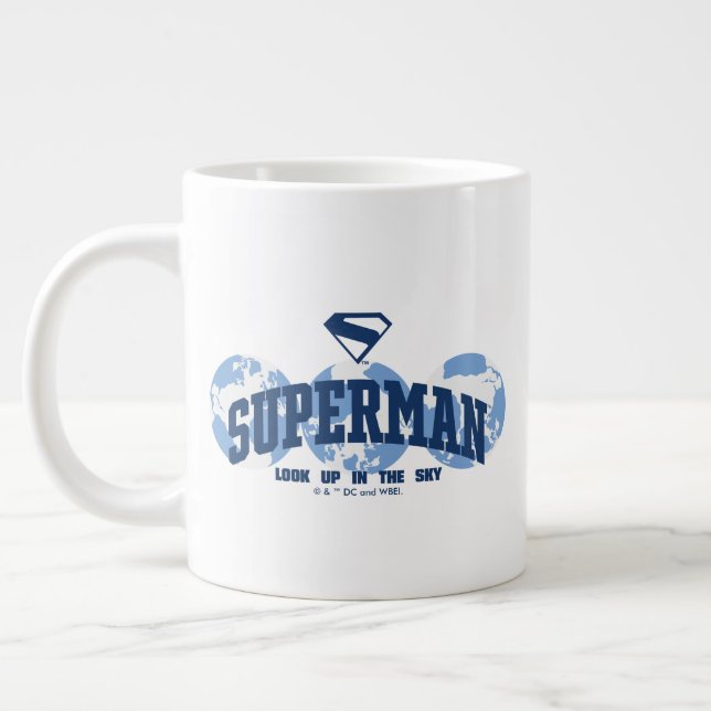 Superman Across the Globe Large Coffee Mug (Left)