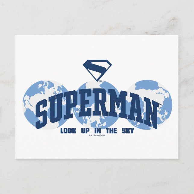 Superman Across the Globe Postcard (Front)