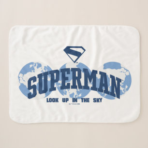 Superman Across the Globe Sherpa Blanket