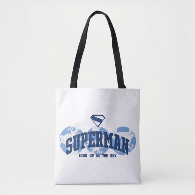 Superman Across the Globe Tote Bag (Front)